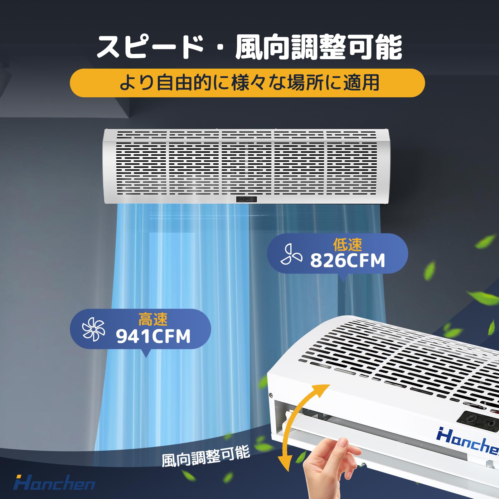 Amazon.co.jp: Hanchen エアーカーテン 換気扇 サーキュレーター