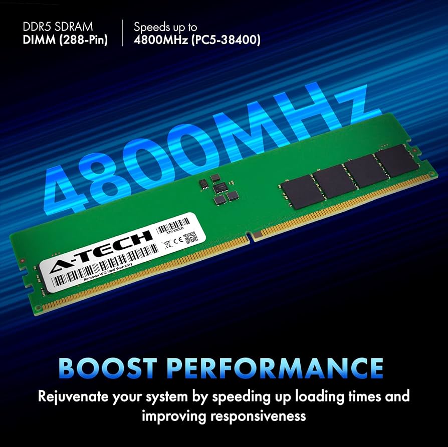 A-Tech 32GB DDR5 4800MHz PC5-38400 CL40 UDIMM 2Rx8 Dual Rank 1.1V