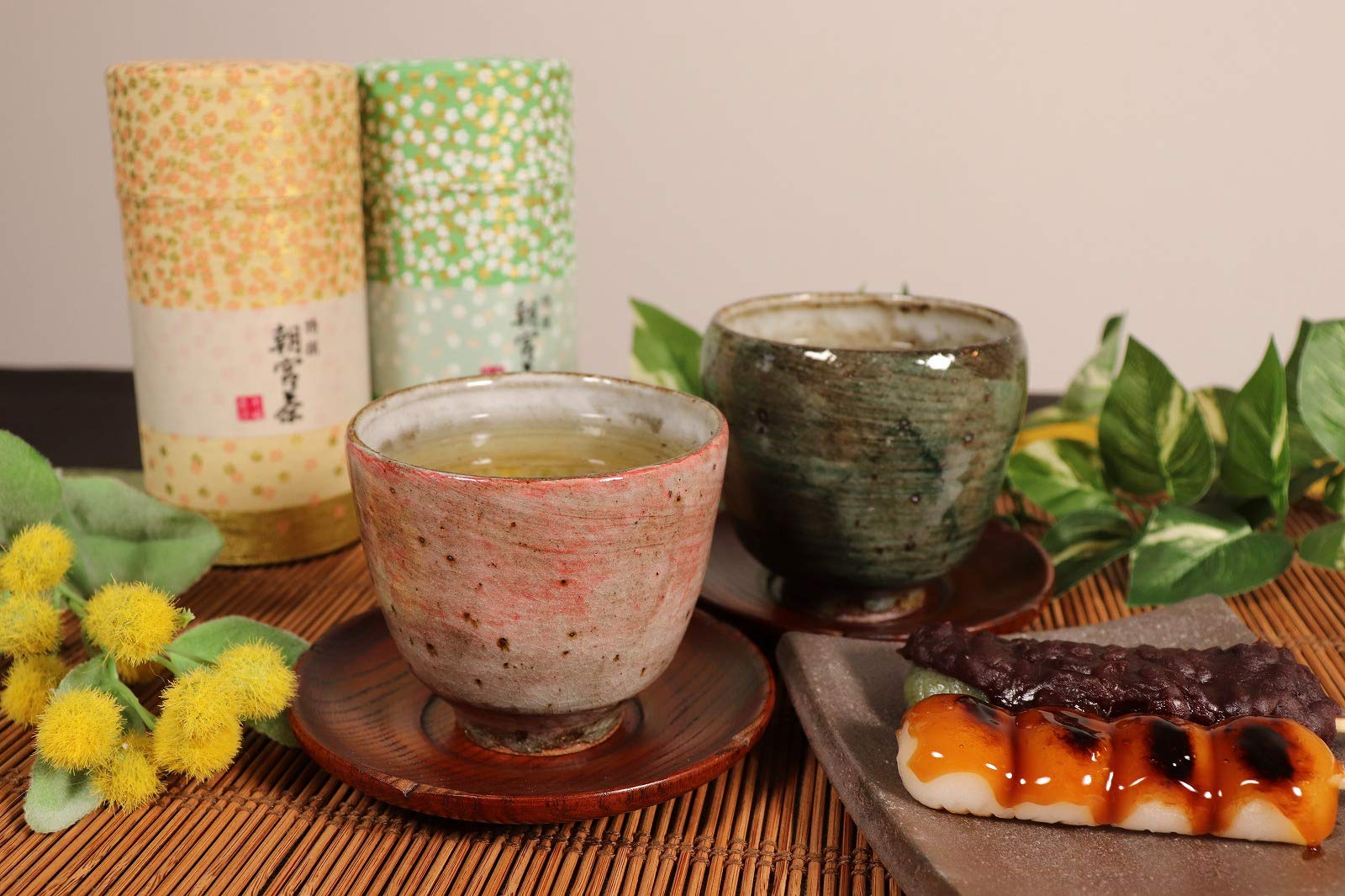 Amazon｜信楽焼 夫婦 湯呑 【(松葉・桃花） 湯呑み セット w314-01_314