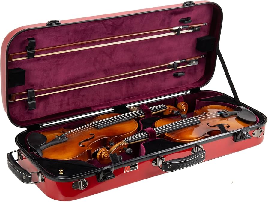 Amazon.com: Crossrock CRF1000DVRE Fiberglass Double Violin Case