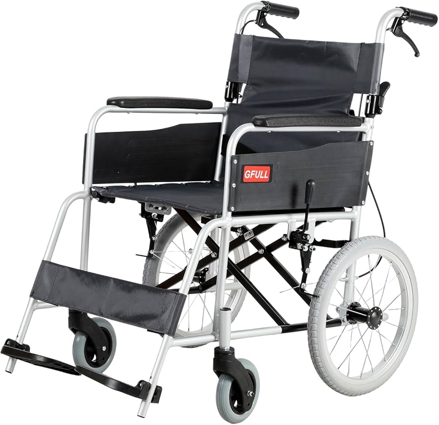 Amazon | 車椅子 軽量 折りたたみ アルミ製 介助ブレーキ付き