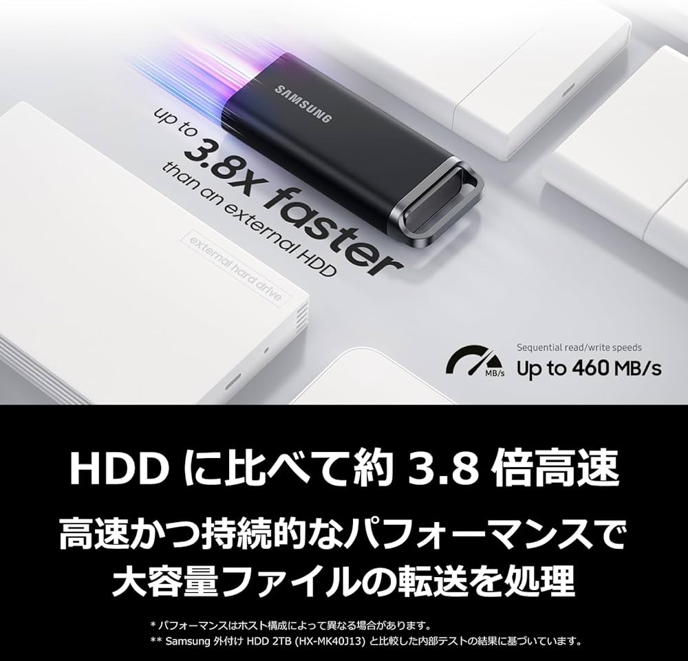 Amazon | Samsung T5 EVO 8TB 外付けSSD USB 3.2 Gen 1 MU-PH8T0S-IT