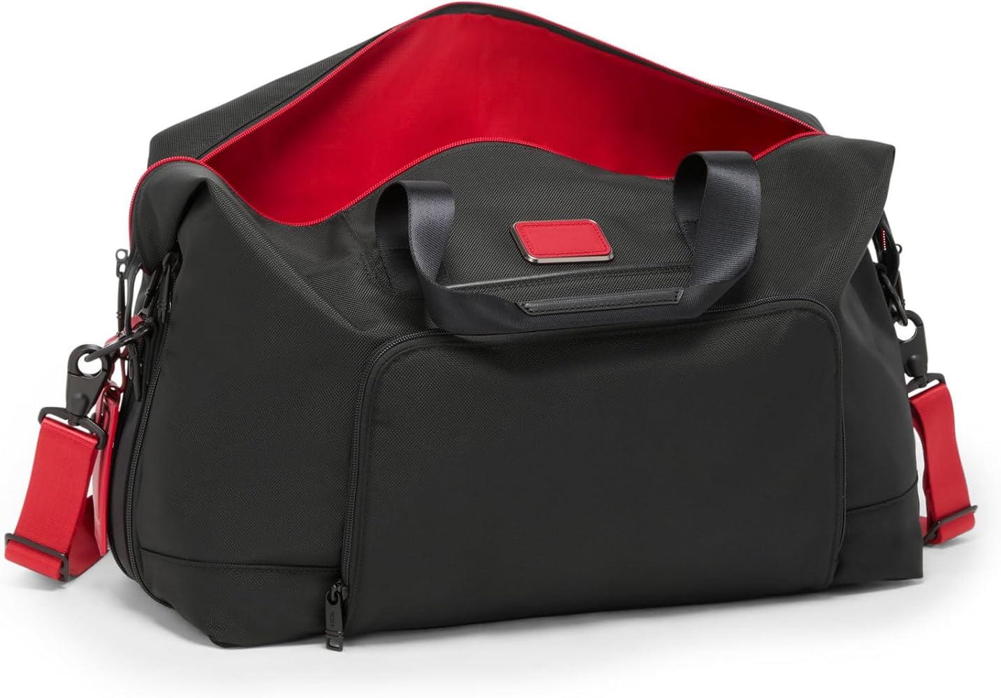Amazon.com | Tumi Mens Double Expansion Satchel Black/Red One Size