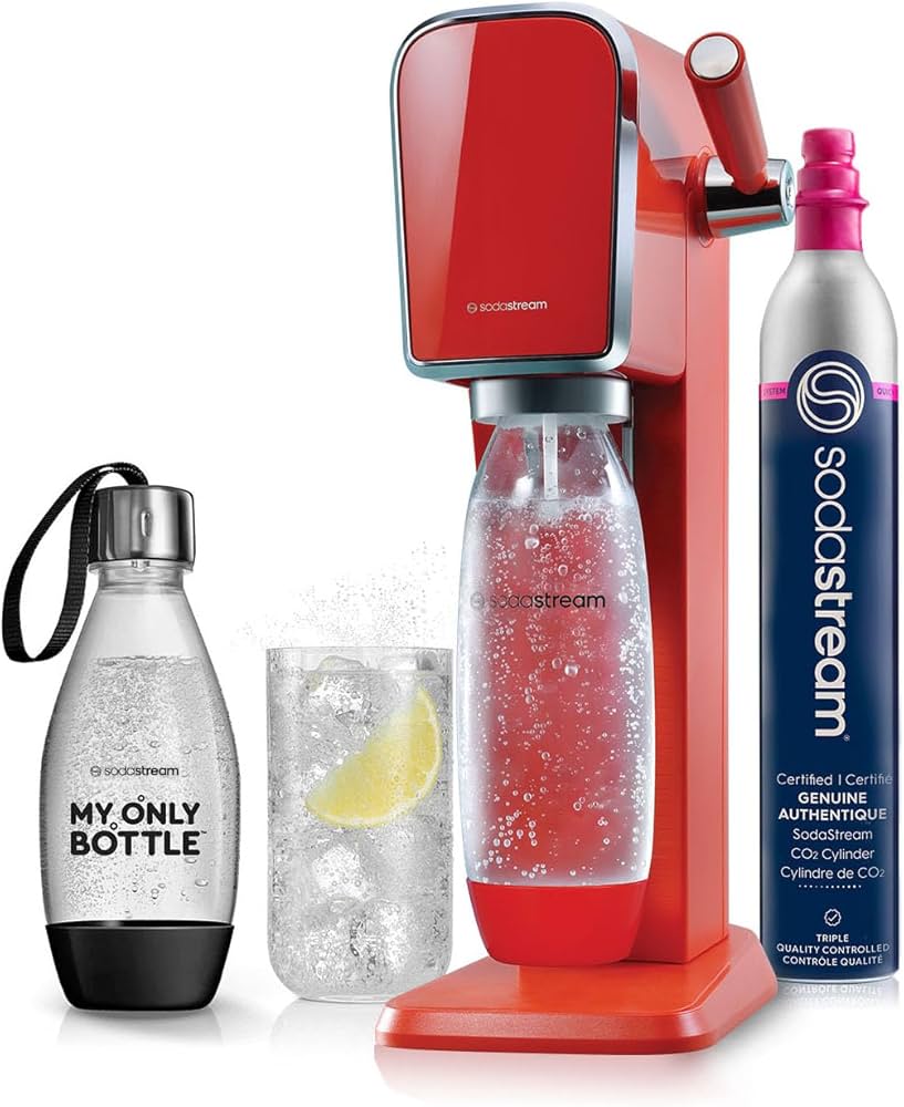 Amazon | SodaStream Art 炭酸水メーカー (赤) CO2 炭酸ボトル2本付き