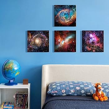 Amazon.co.jp: 星雲ギャラクシーキャンバスウォールアート 宇宙