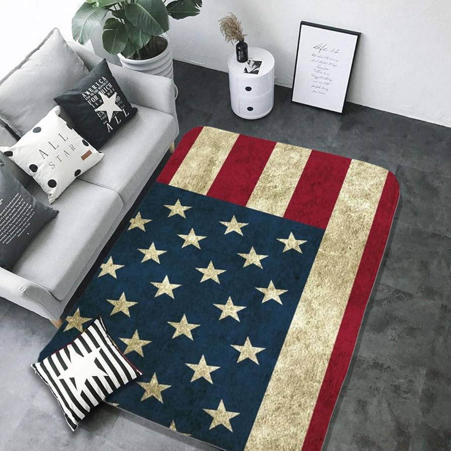 Amazon｜カーペット アメリカ国旗 星条旗 ラグマット 100×150cm 絨毯
