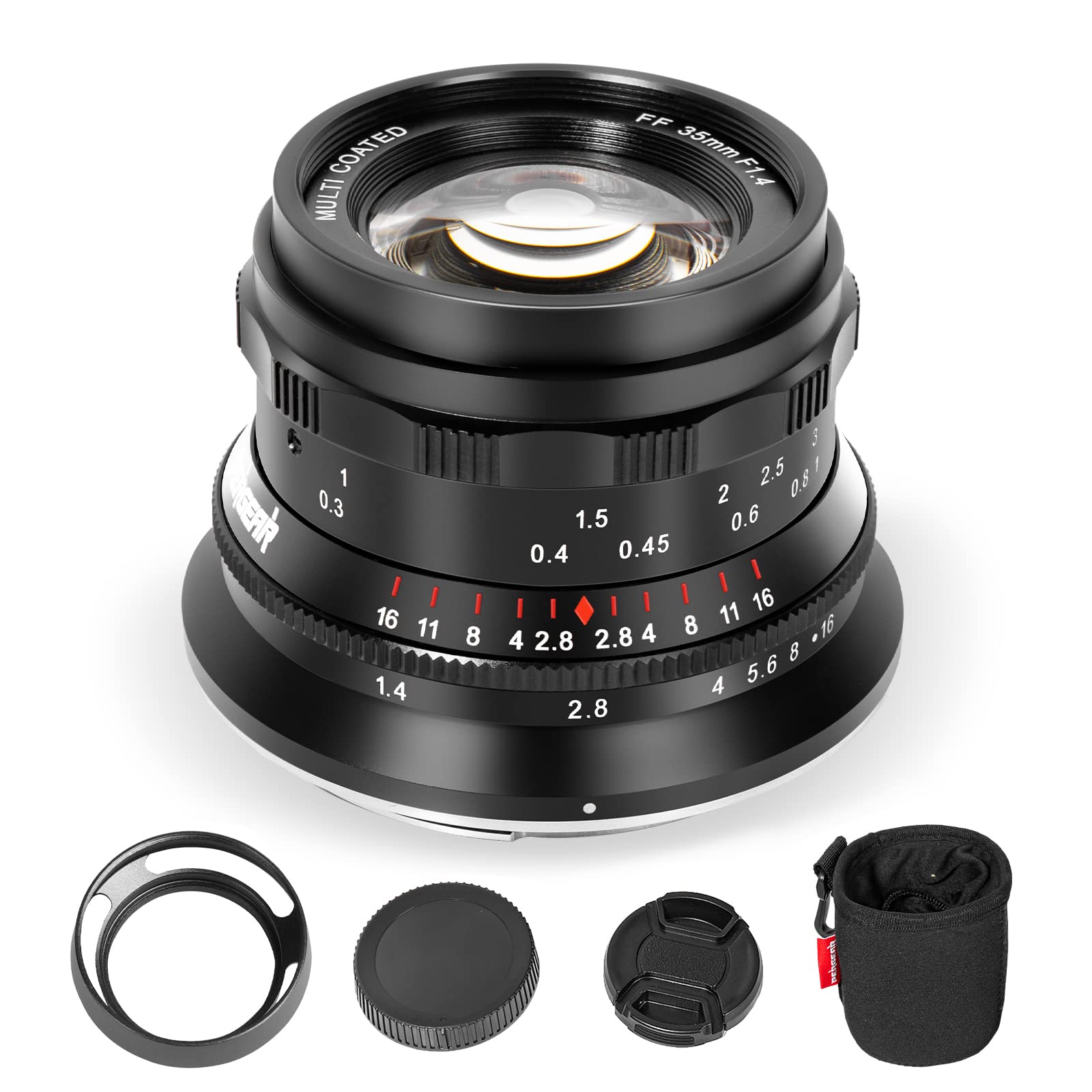 Amazon.com : PERGEAR 35mm F1.4 Full-Frame Manual Focus Lens