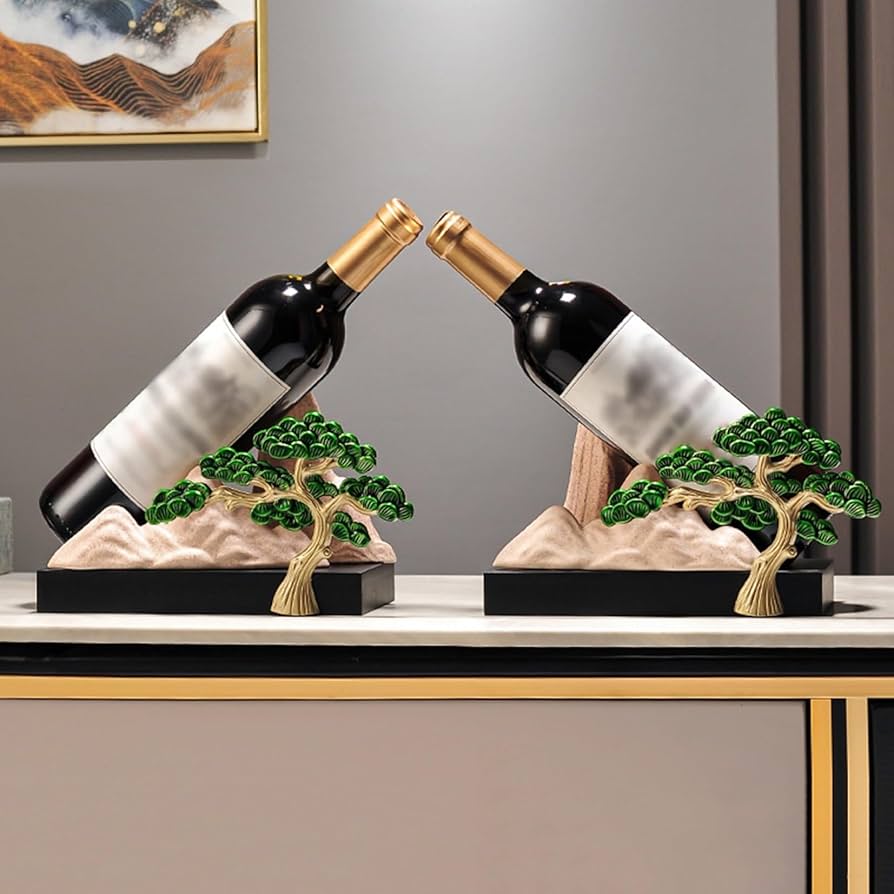 Amazon｜2個セット ワインスタンド おしゃれ 樹脂 卓上 彫刻工芸品