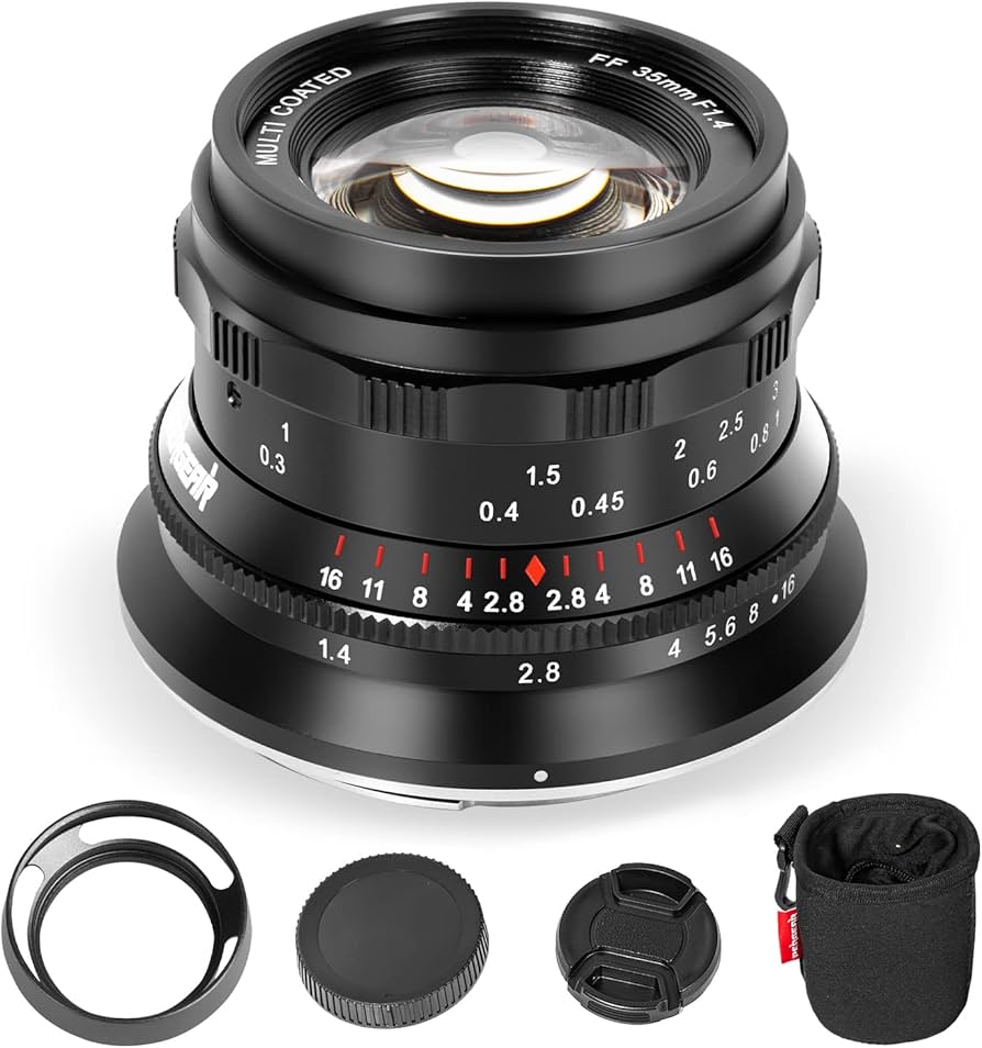Amazon.com : PERGEAR 35mm F1.4 Full-Frame Manual Focus Lens