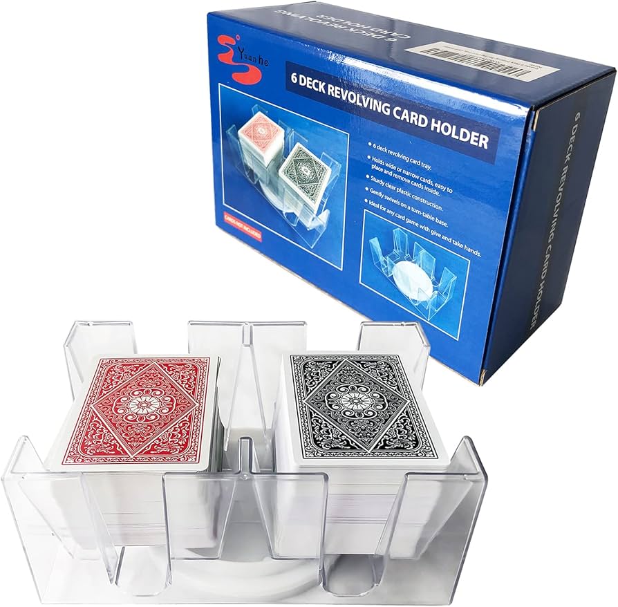 Amazon.com: Yuanhe Canasta Playing Card Holder - 6 Deck Revolving