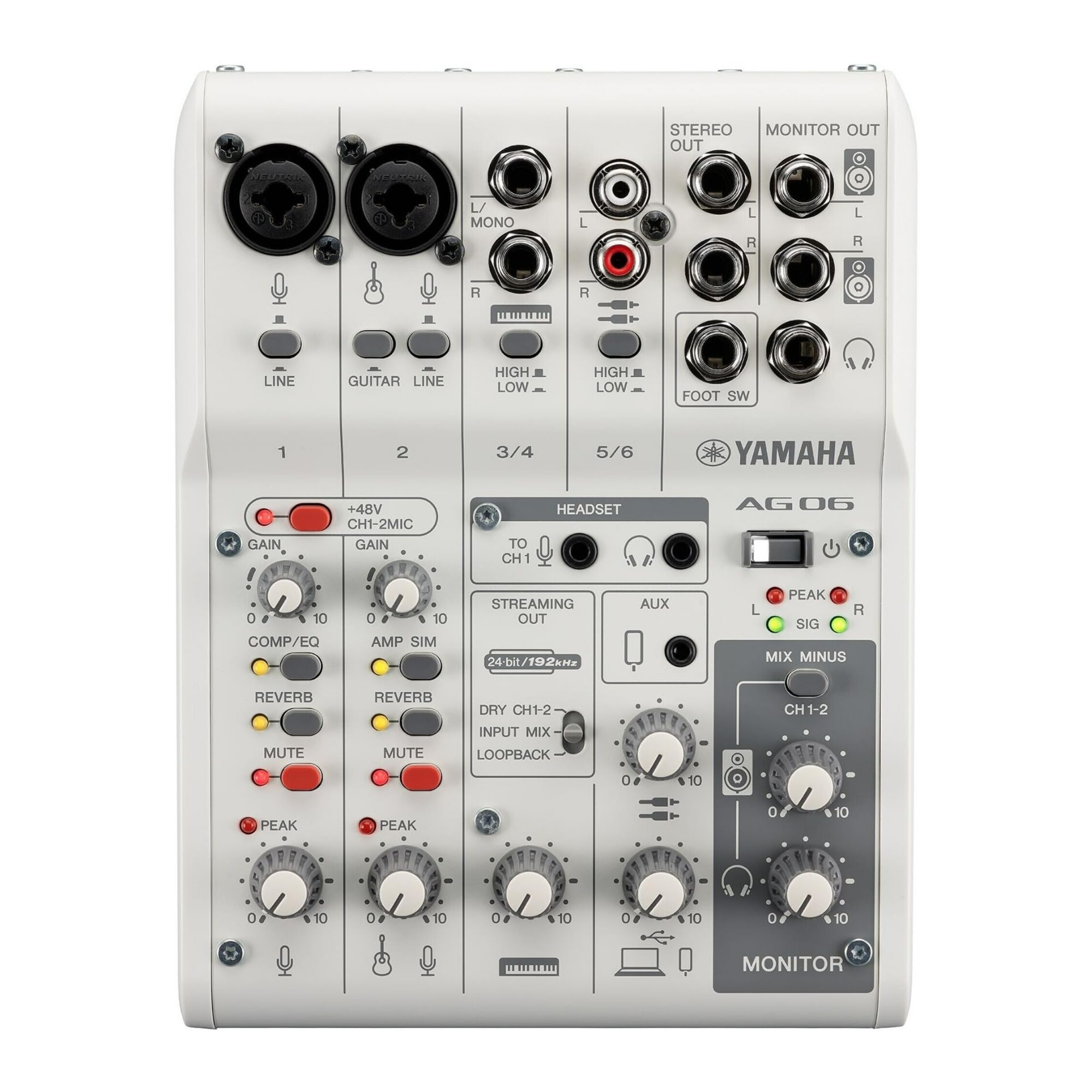Amazon.com: Yamaha AG06MK2 White 6-Channel Live Streaming Loopback