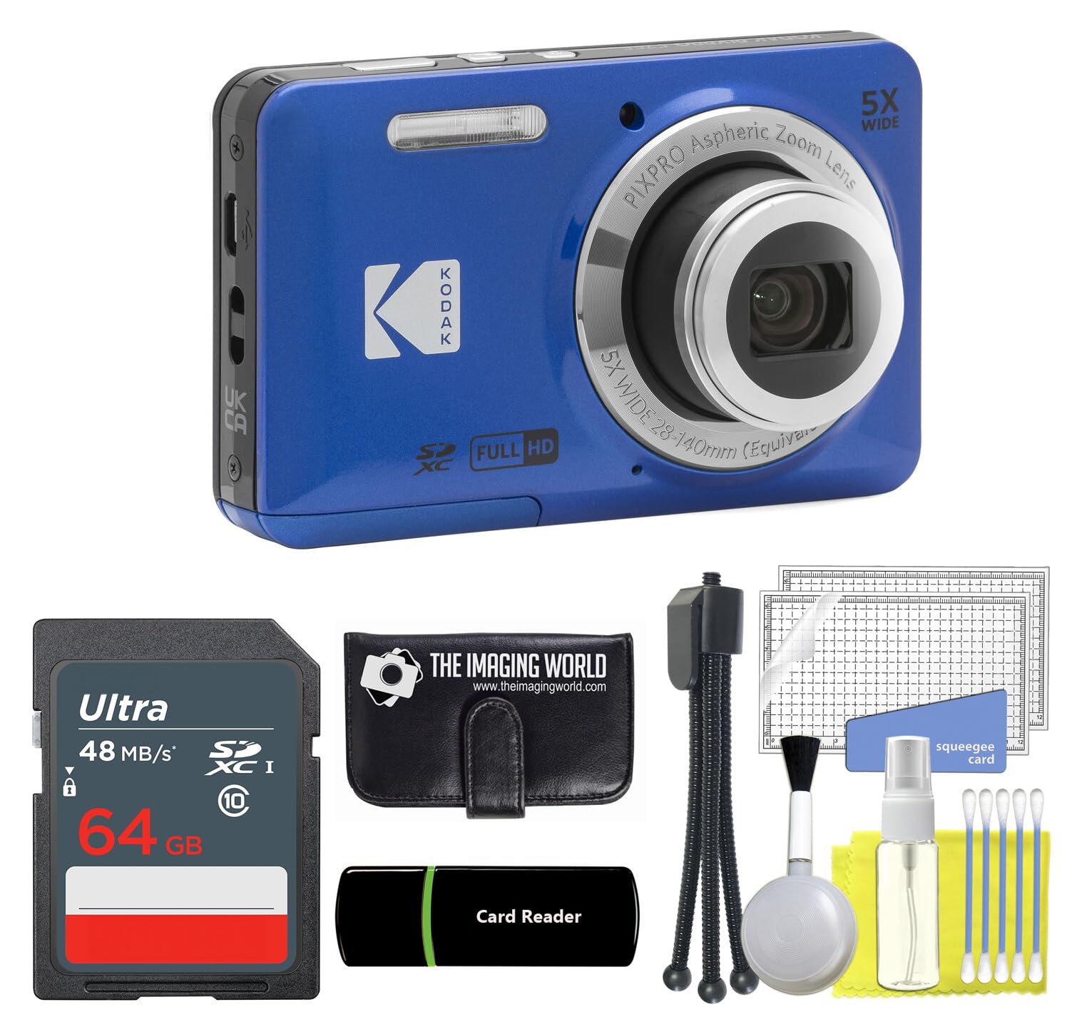 Amazon.com : Kodak PIXPRO FZ55 Blue 16MP Digital Camera 5X Optical