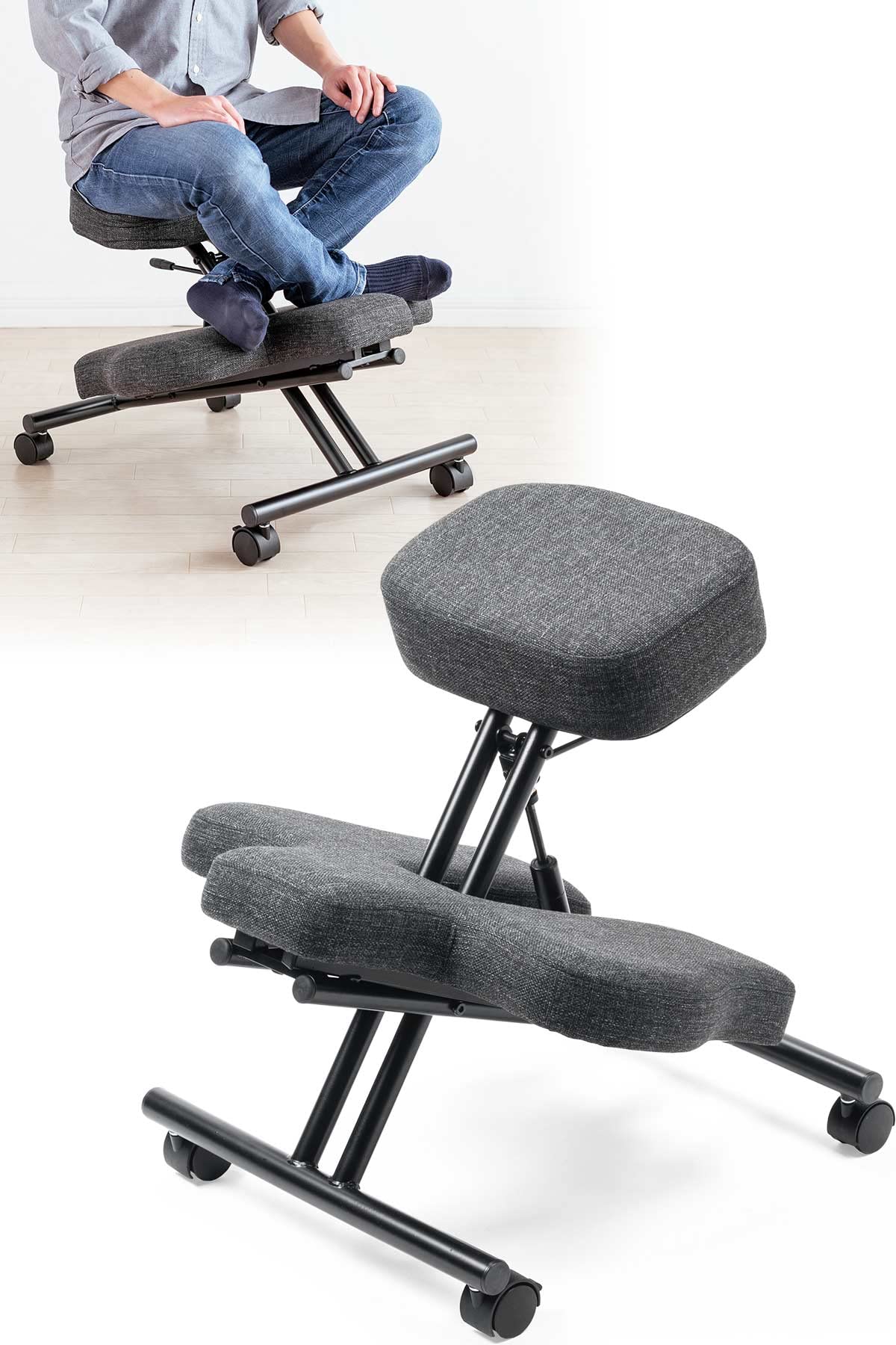 Amazon｜サンワダイレクト バランスチェア オフィスチェア あぐら 高さ