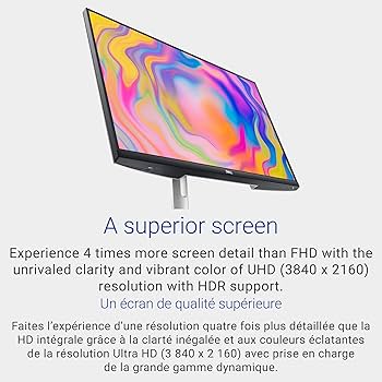 Dell 27 4K UHD USB-C Monitor - S2722QC, UHD (3840 x 2160) Display