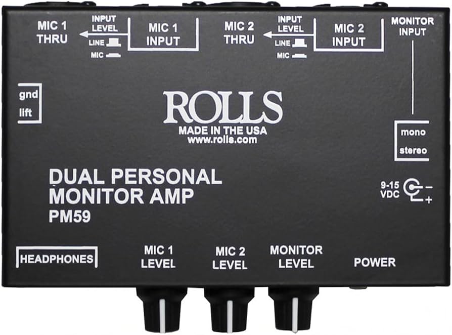 Amazon | Rolls PM59 デュアルパーソナルモニターアンプ | DJミキサー