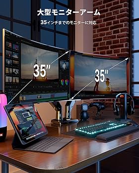 Amazon.co.jp: HUANUO (ファーノー) モニターアーム デュアル USB