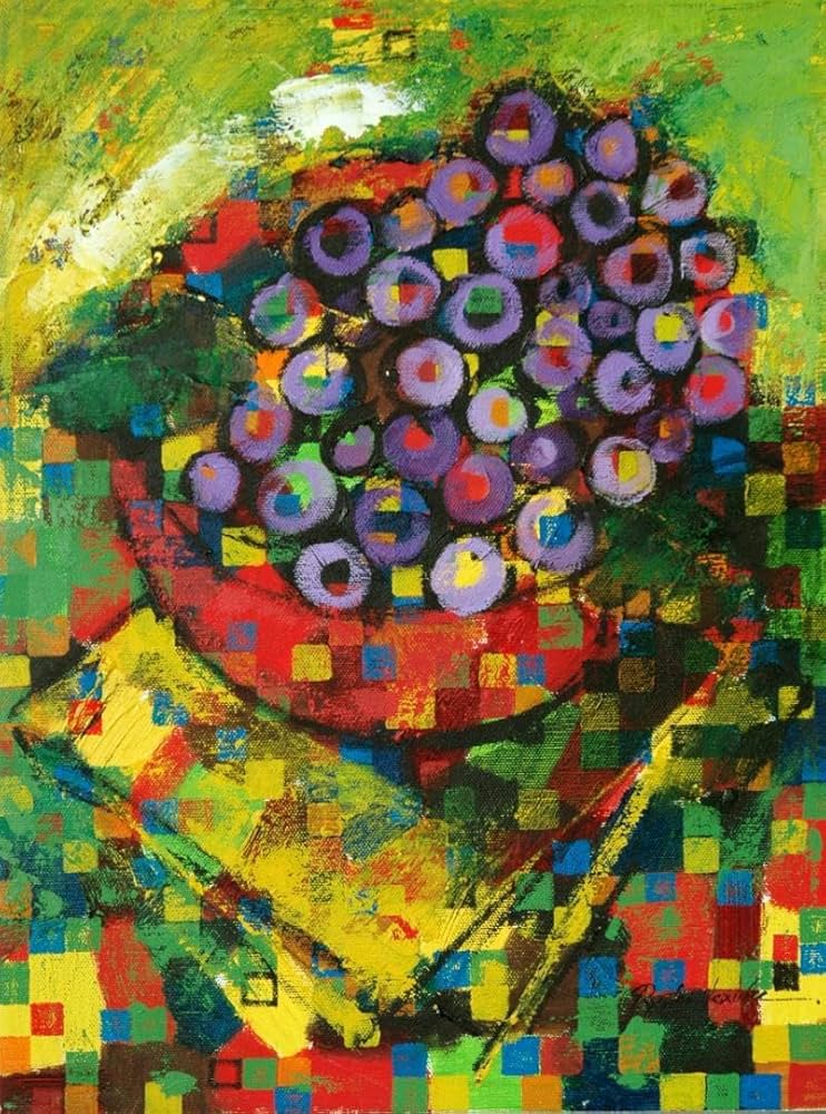 油絵 菅家令子 絵画インテリア 額付(青緑＋金色の枠) uF6-113402ばら