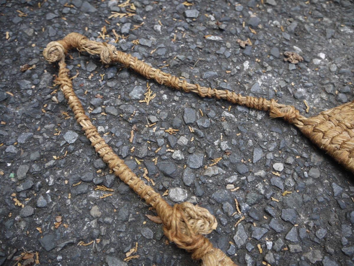 Amazon.co.jp: 【HD31129】藁細工ばんどりバンドリ背当て古道具古民具