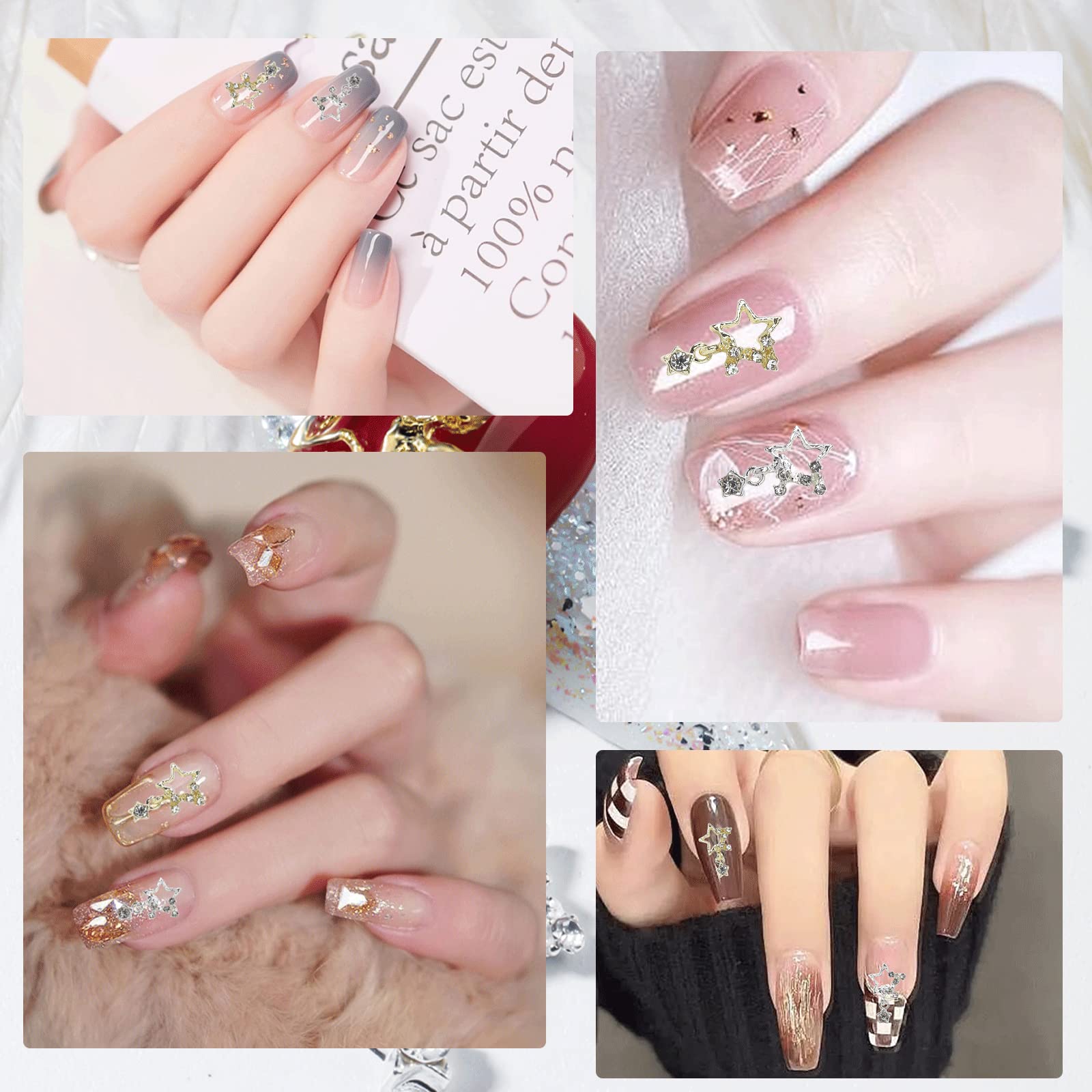 Amazon | ネイルパーツ メタルパーツ 20個セット 五芒星型 立体 3D