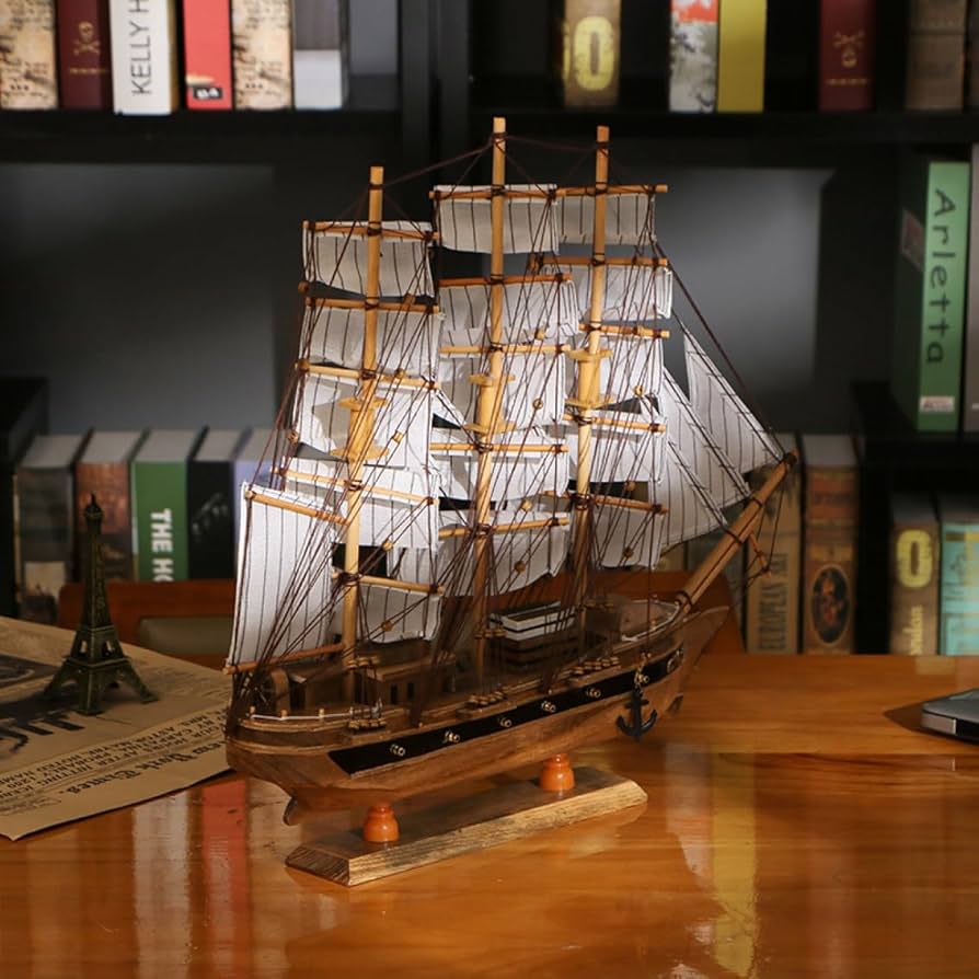 Amazon.co.jp: [dhiuebc] オブジェ 帆船模型 木製帆船 海賊船 レトロ調