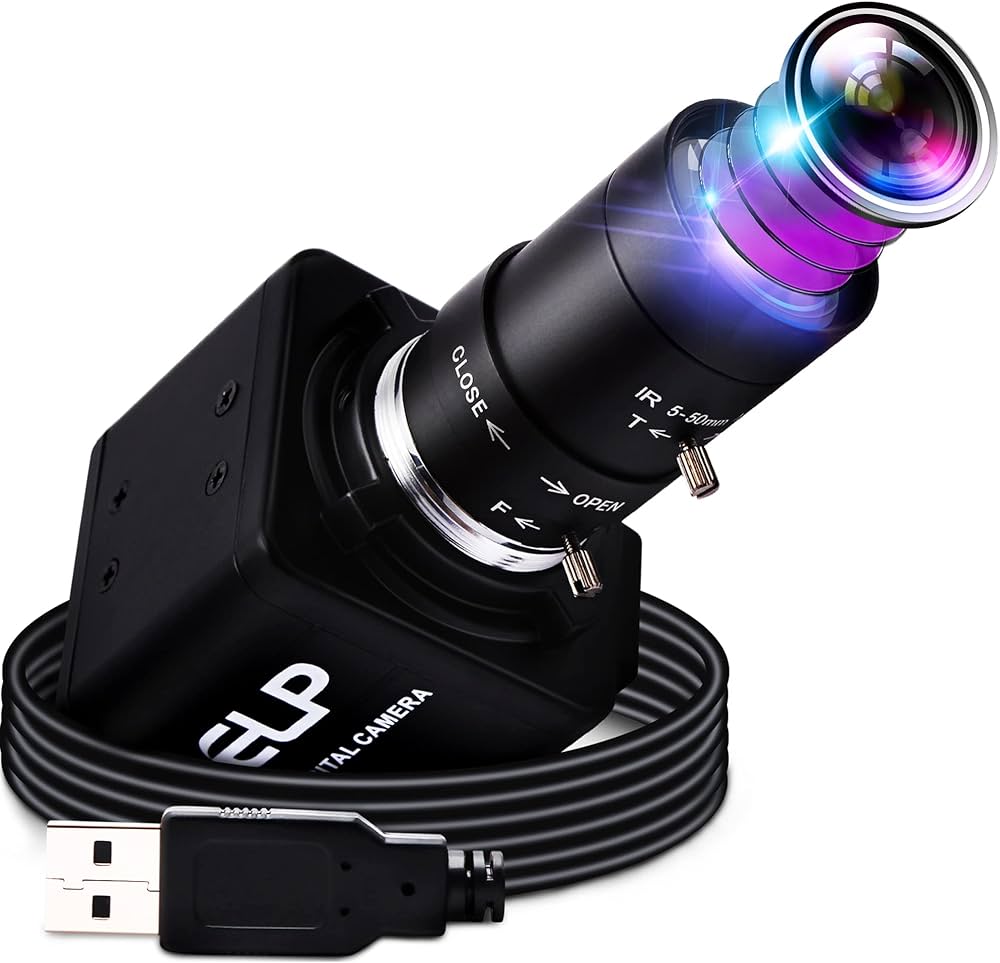 Amazon.co.jp: ELP 4Kカメラ 光学10倍ズーム Webカメラ 5-50mm可変焦点