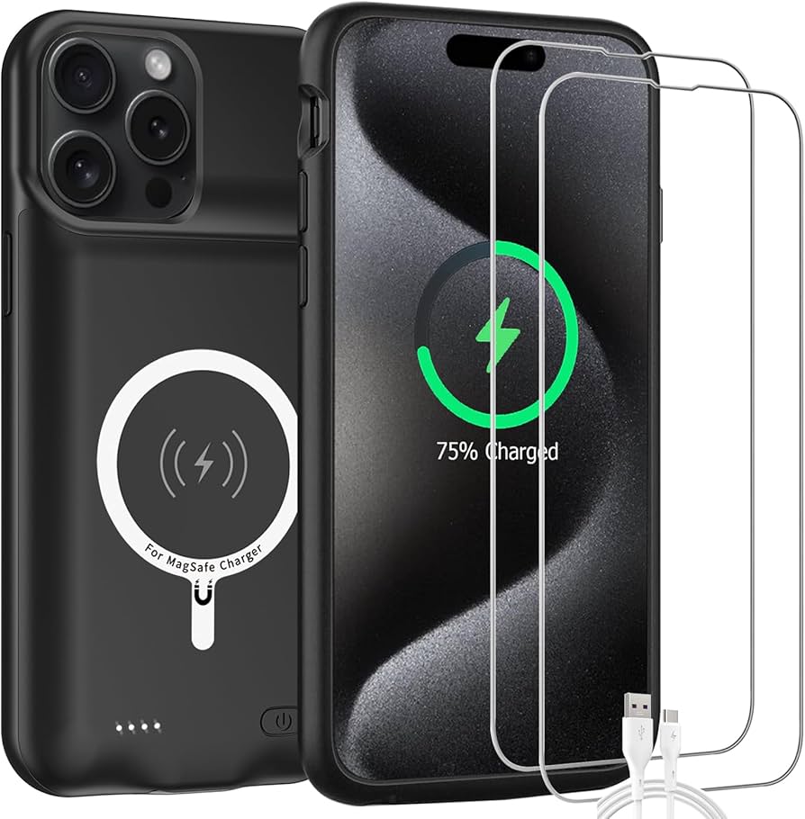 Amazon.com: Battery Case for iPhone 15 Pro Max, 12000mAh High