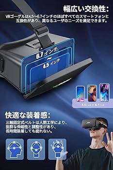 Amazon | binoa VRゴーグル スマホ用 超広角120°視野角 【マグネット式
