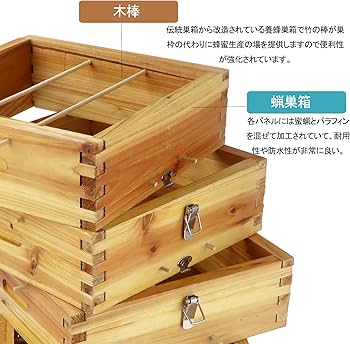 Amazon.co.jp: RemixOri ミツバチ 巣箱 木製 5層 みつばちの巣箱