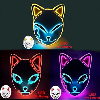 Amazon.com: ZZXIAOJIE 3Pcs Demon LED Sabito Mask Costume Props