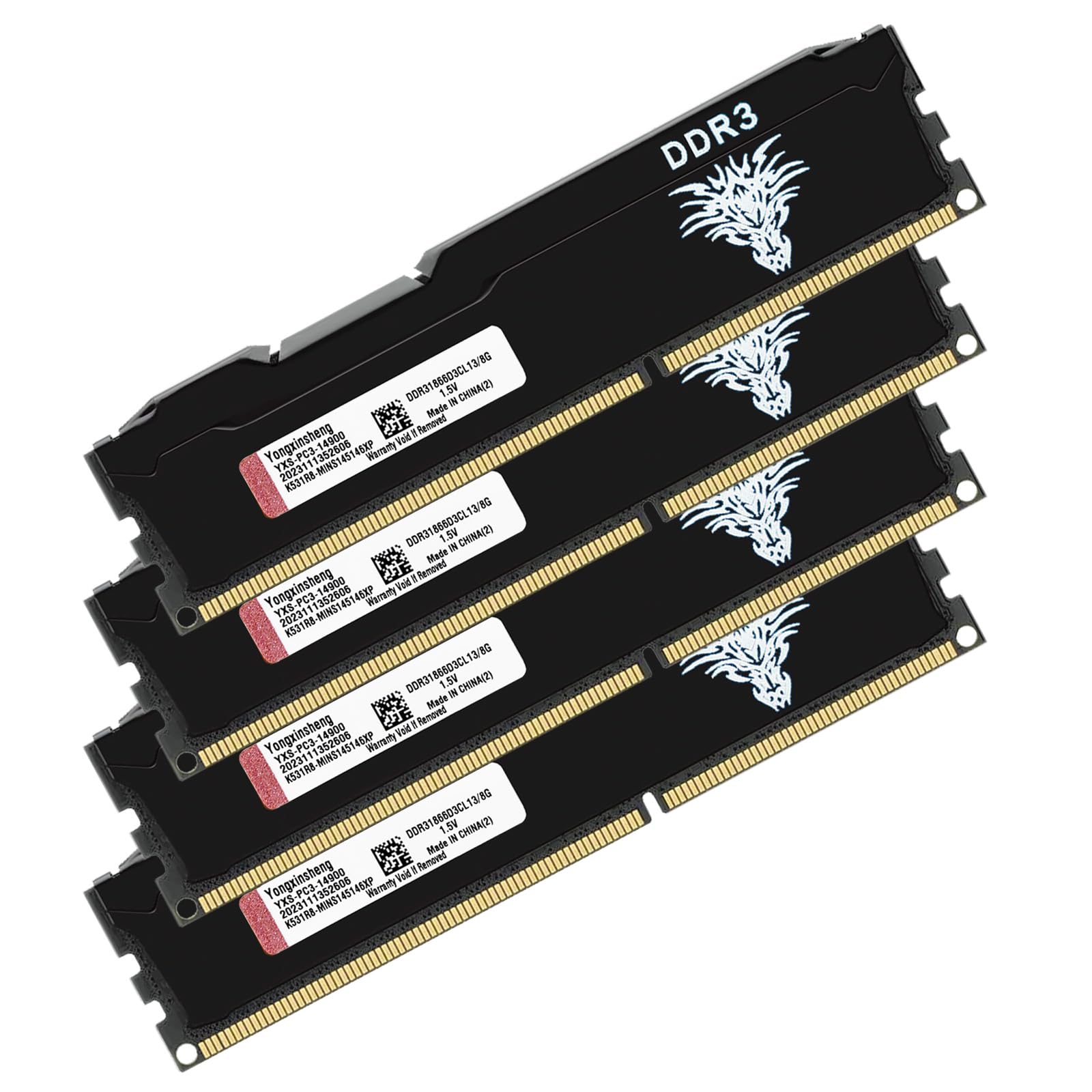 Yongxinsheng DDR3 32GB Kit (8GBx4) Desktop RAM 1866MHz PC3-14900