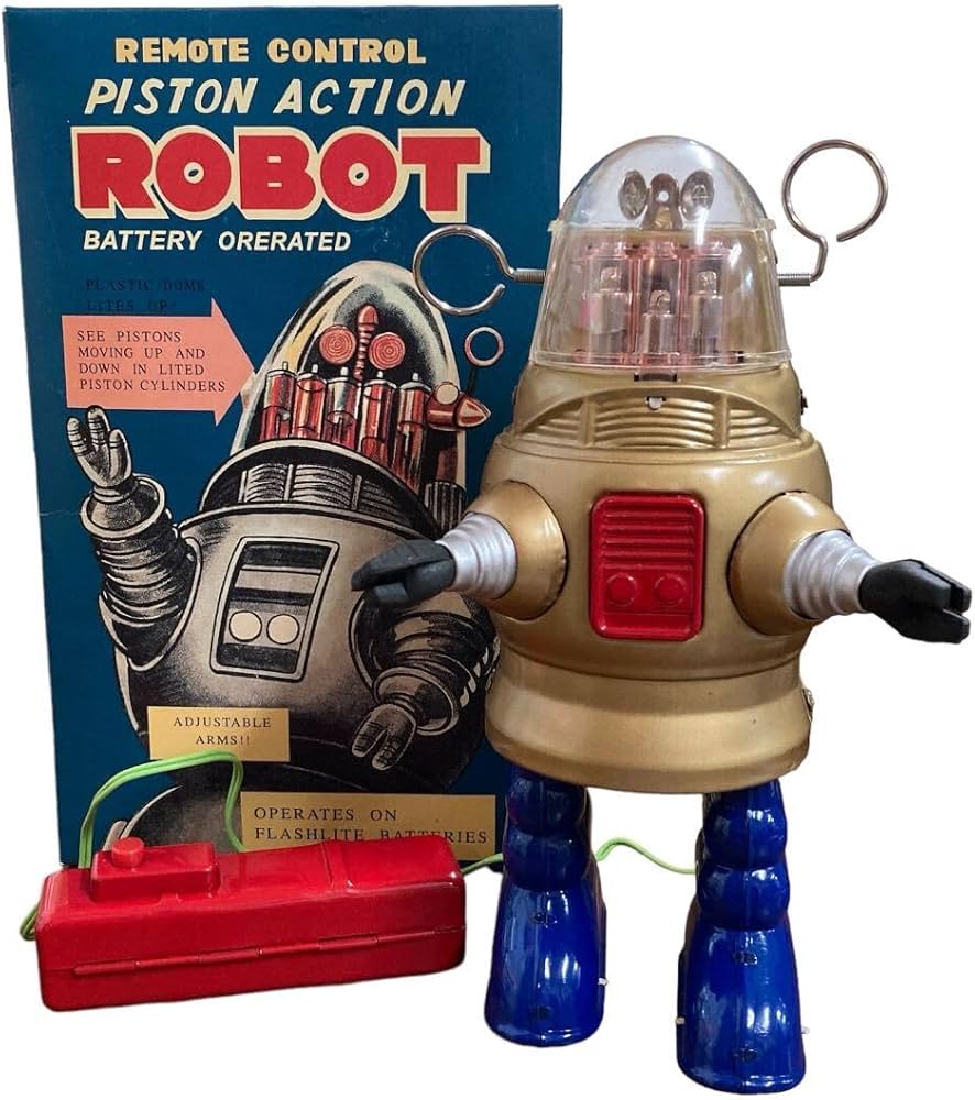 Amazon.co.jp: HAHA TOY ピストンアクションロボット 昭和レトロ
