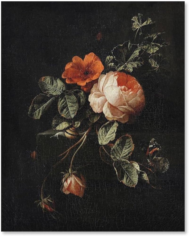 Amazon.co.jp: 絵画 バラの油絵インテリア 絵画 オランダバロック様式