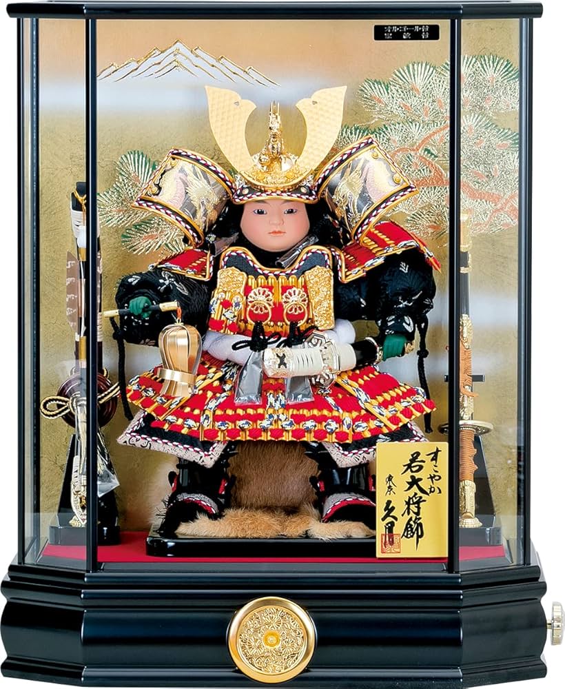Amazon | 五月人形 人形の久月 家紋付 兜ケース 6号大将ケース ガラス