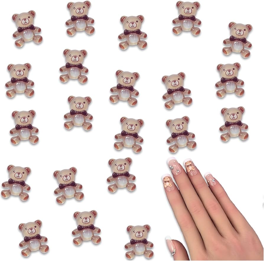 Amazon.co.jp: ファイニエ ネイルパーツ クマ リボン ブラウン 8.5mm