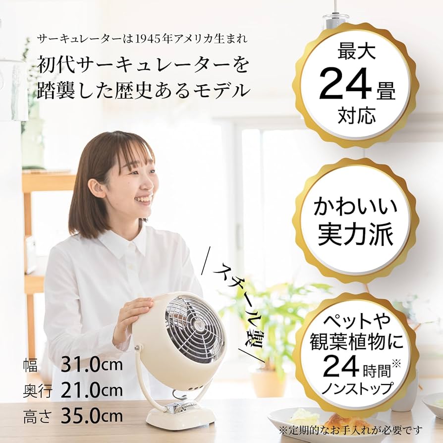 Amazon | ボルネード サーキュレーター 24畳 レトロ パワフル 省エネ