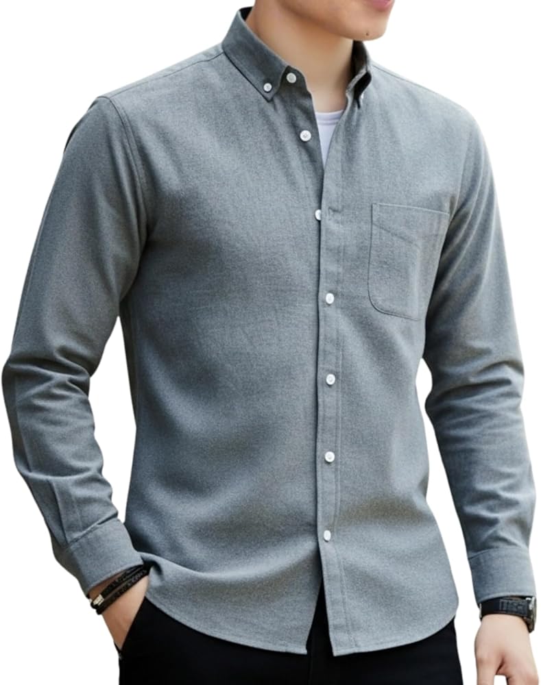 Amazon.co.jp: Lucky Charm Men's Oxford Button-Down Shirt