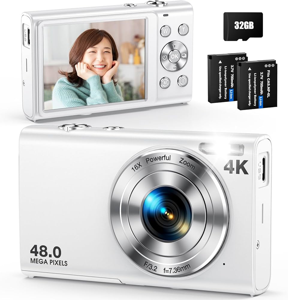 Amazon | デジタルカメラ 4K デジカメ Anteam AFオートフォーカス 4800