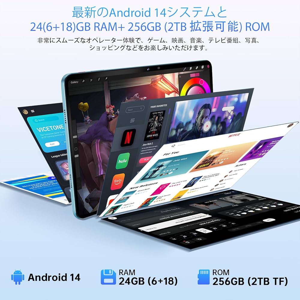 Amazon.co.jp: OUKITEL OT5S タブレット、Android14 タブレット 12