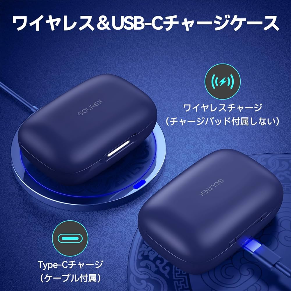 Amazon.co.jp: GOLREX イヤホン bluetooth ワイヤレスイヤホン 耳掛け