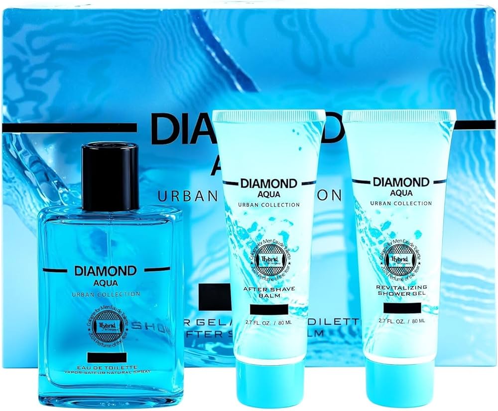 Amazon.com : Hybrid & Company Diamond Aqua 3Pcs Gift Set For Men