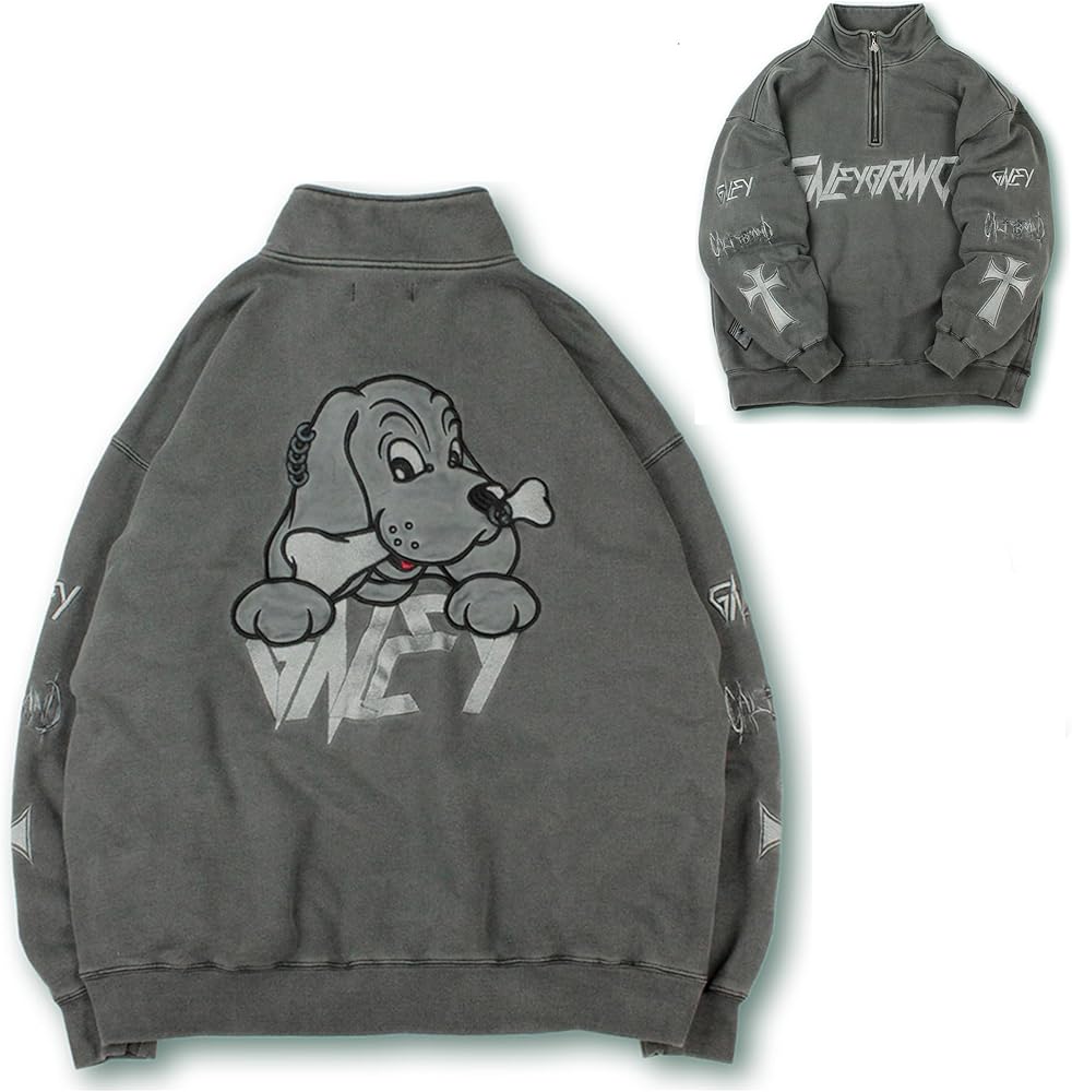 Amazon.co.jp: 【GALFY/ガルフィー ピグメント染 ハーフジップ （XL