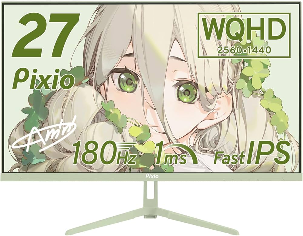 Amazon.co.jp: Pixio PX278 WAVE Mint Green Gaming Monitor 27 Inch