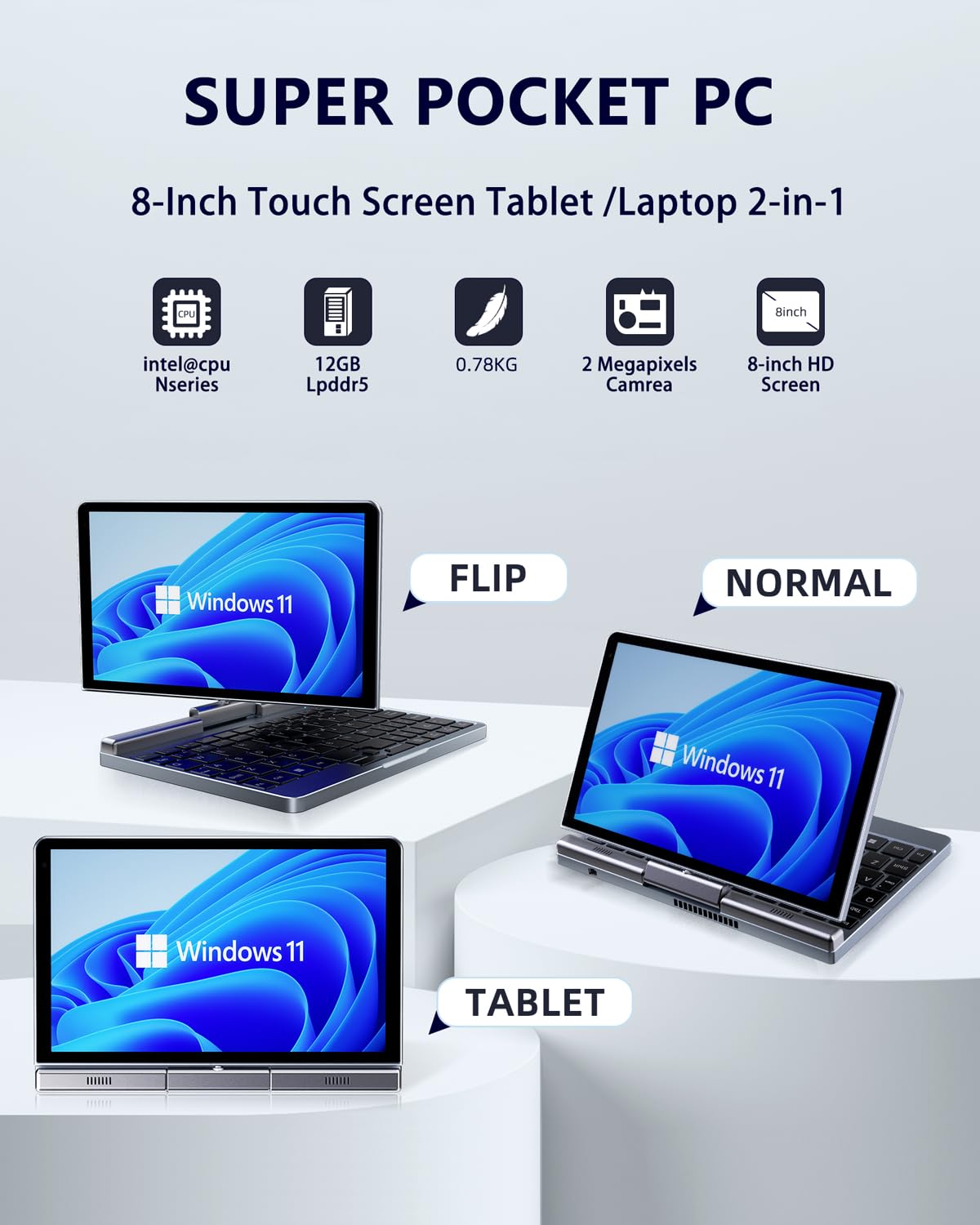 Amazon.co.jp: KOOFORWAY 8インチ Utral Pocket Pc タッチスクリーン