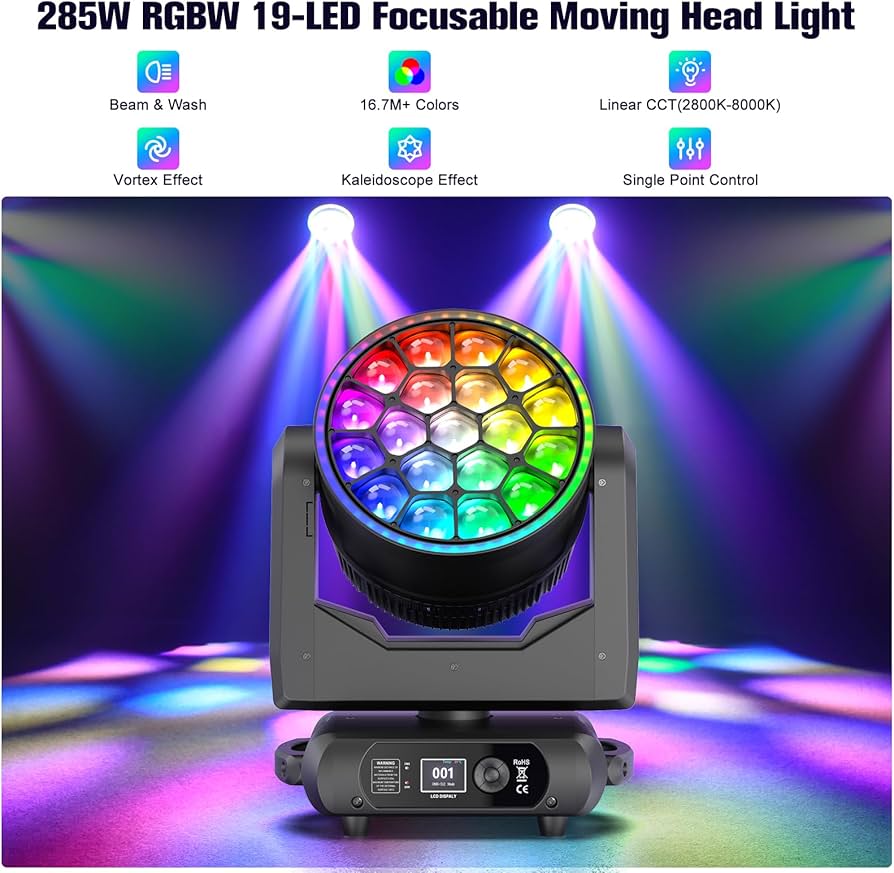 Amazon.com: Professional 19x15W RGBW LED Focusing Moving Head