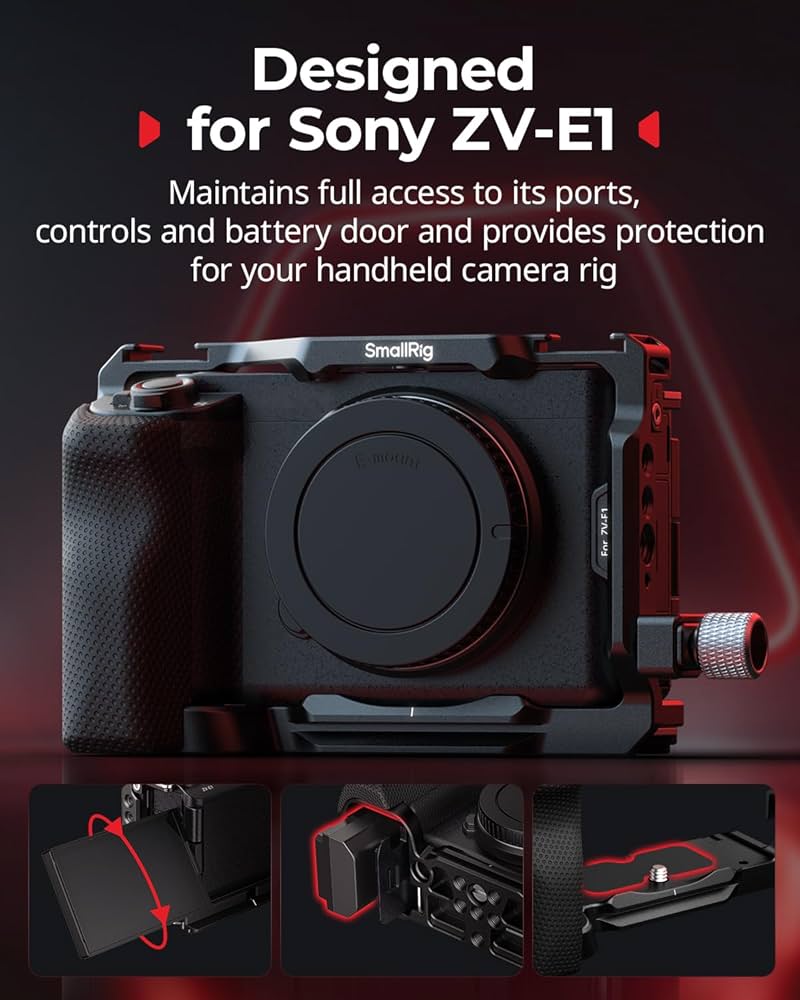 Amazon.com : SmallRig ZV-E1 Cage Kit with Silicone Grip and Cable