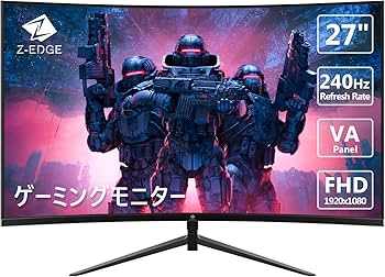 Amazon.co.jp: ゲーミングモニター 240Hz 27インチ 湾曲ディスプレイ