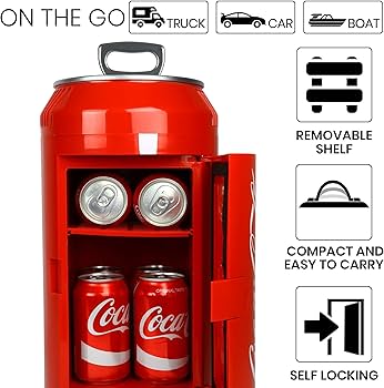 Amazon.com: Coca-Cola 8 Can Portable Mini Fridge, 5.4L (5.7 qt