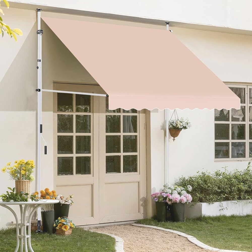 Amazon | オーニングテント 幅150/200/250/300cm 突っ張り 日よけ 巻き