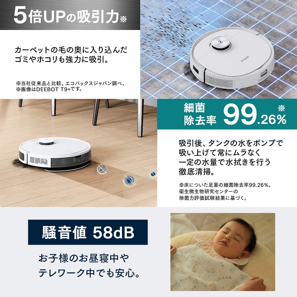 Amazon | ECOVACS (エコバックス) ロボット掃除機 DEEBOT N8Pro+ 水