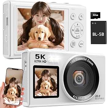 Amazon.co.jp: Beho 8000万画素 5K デジタルカメラ スマホに送れる